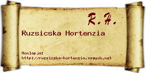Ruzsicska Hortenzia névjegykártya