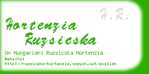 hortenzia ruzsicska business card